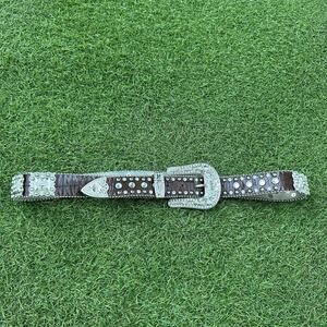 Western Cowgirl Blazzin Roxx Ladies Croc Print Brown Leather Belt Womens Size XL